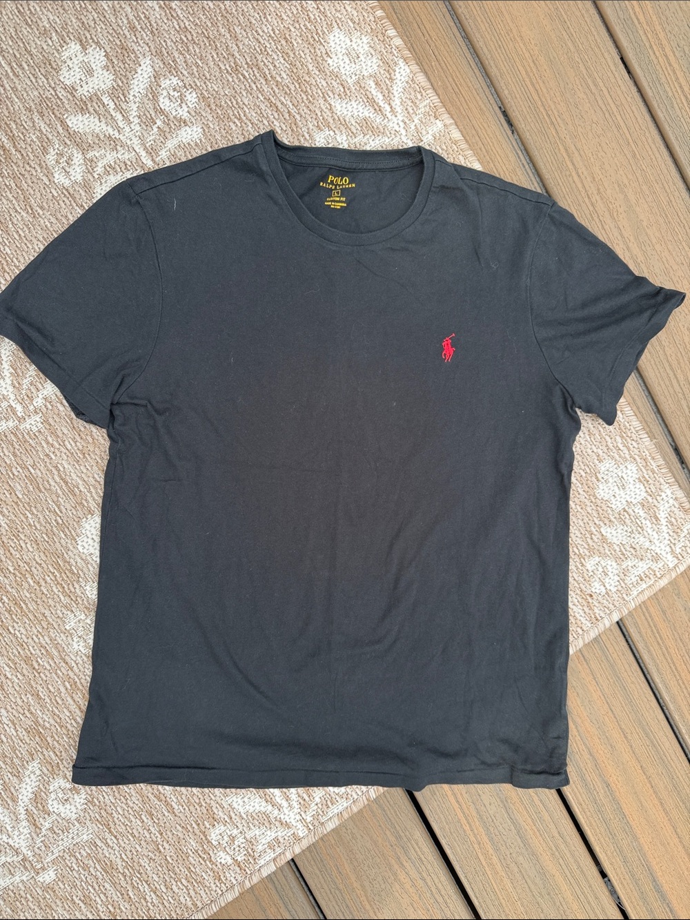 Polo by Ralph Lauren Black Short Sleeve Tee with Red Pony